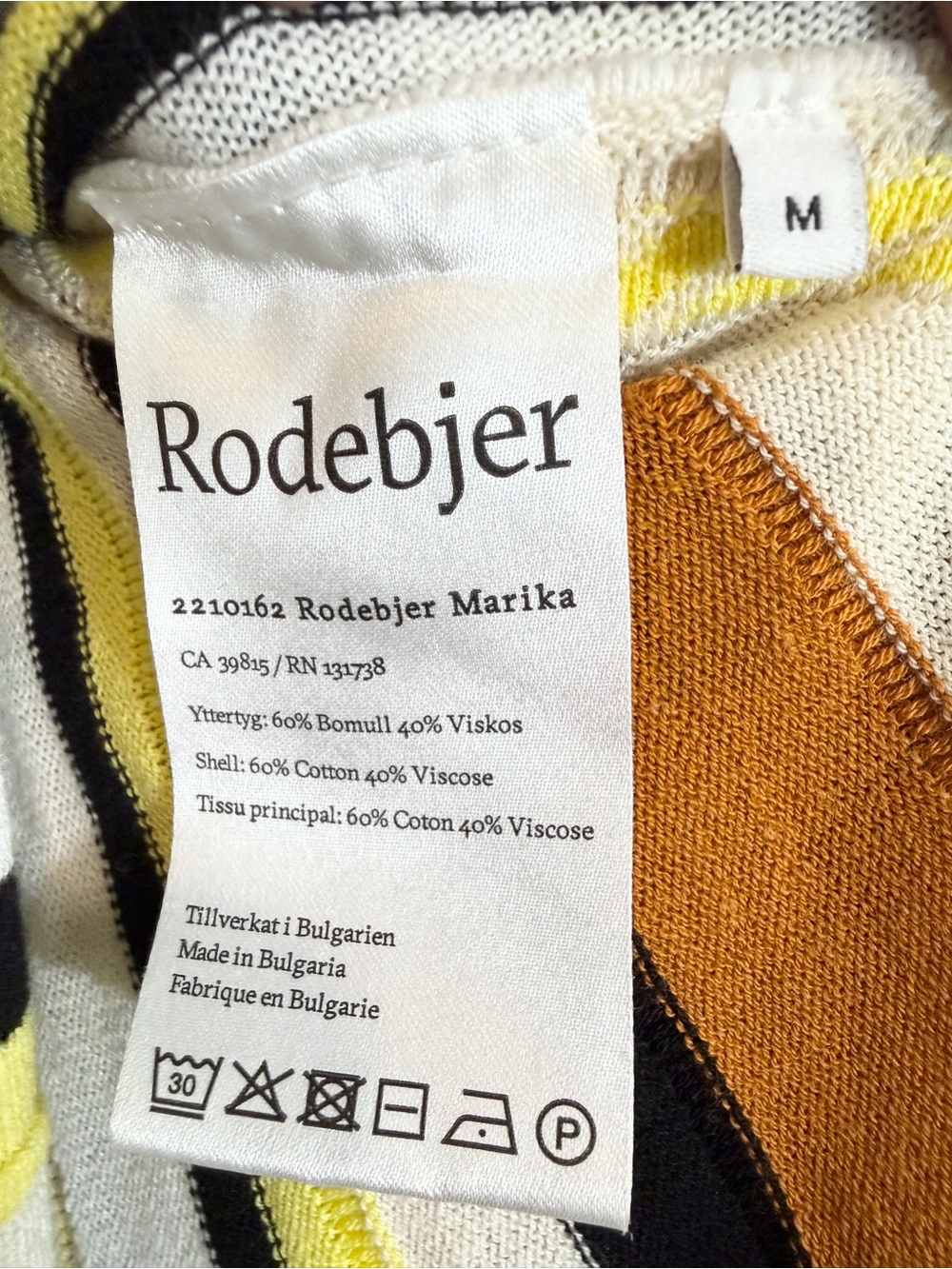Rodebjer Marika Striped Midi Skirt Size M Brown Orange Cream High Waist Designer - Picture 8 of 12